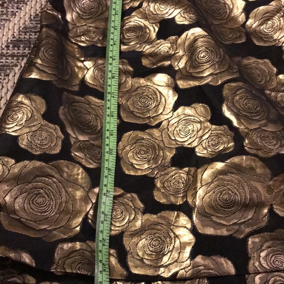 Lulus Black and Gold Jacquard Strapless Dress - Picture 7 of 8